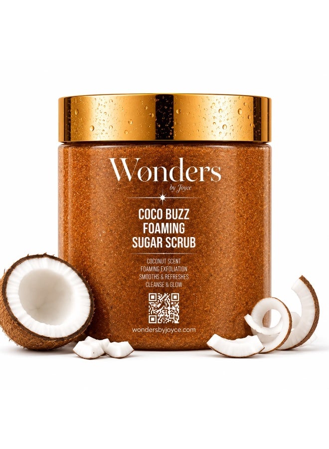 Wonders Coco Buzz Foaming Sugar Scrub 500ml (Coconut Exfoliating Body Polish) + Deep Dark Tanning Oil (Deep Bronze Sun Tan) | 2-Step Exfoliate & Tan Set - Image 3