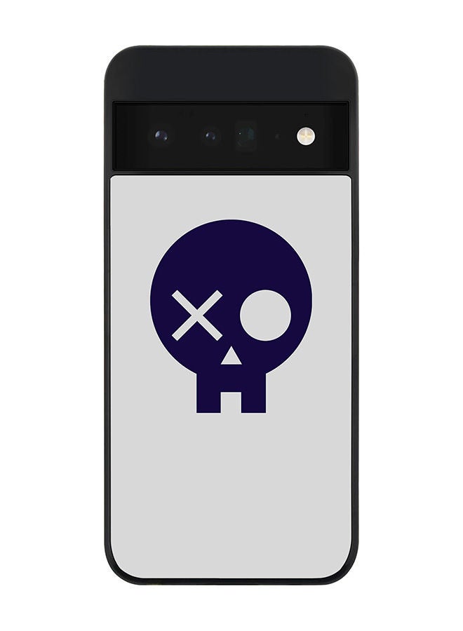Stylizedd Rugged Black edge case for Google Pixel 6 Pro 5G Slim fit Soft Case Flexible Rubber Edges Anti Drop TPU Gel Thin Cover - Skull Patch  - Image 1