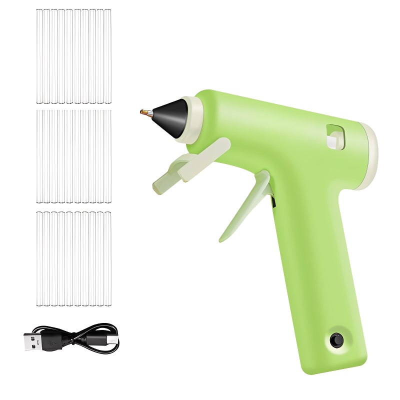 Cordless Hot Glue Gun, USB-C Rechargeable 2000mAh Battery, Fast Heating 2-3 Minutes, Anti-Drip Stand, Includes 30 Glue Sticks for DIY Crafts & Home Repairs - Image 1