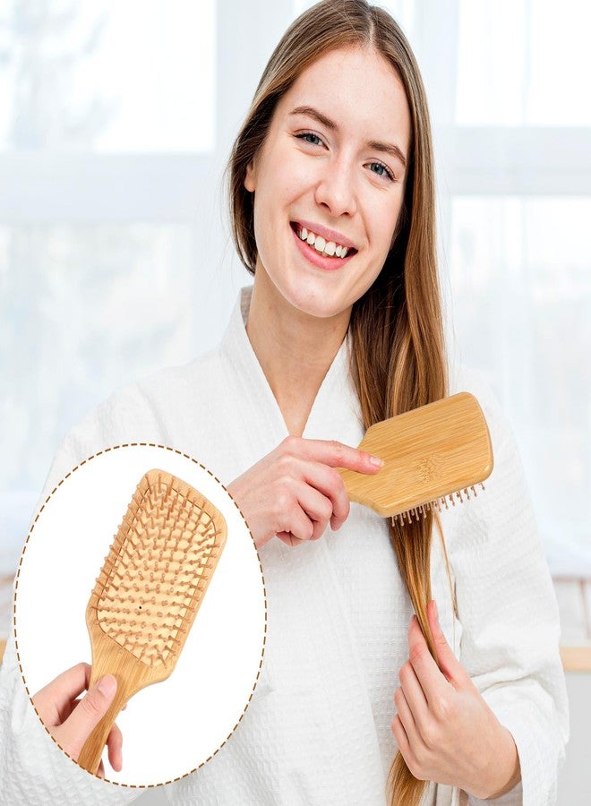 simarro 10 Pcs Wooden Bamboo Hair Brush, Bulk Anti Static Wooden Paddle Brush Scalp Massage Bamboo Bristles Styling Curly Long Hair Growth for Women Men - Image 5