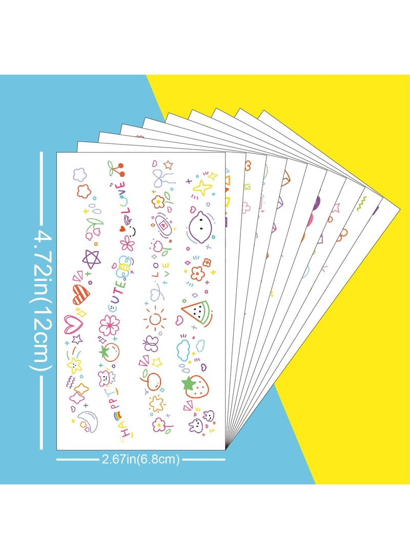 Color tattoo stickers 10pcs - Image 1
