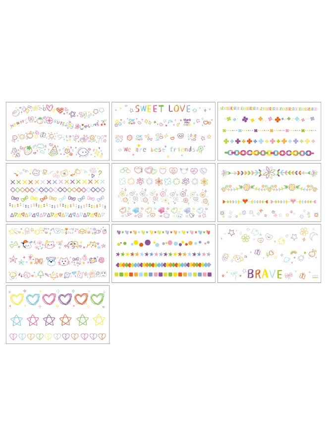 Color tattoo stickers 10pcs - Image 2