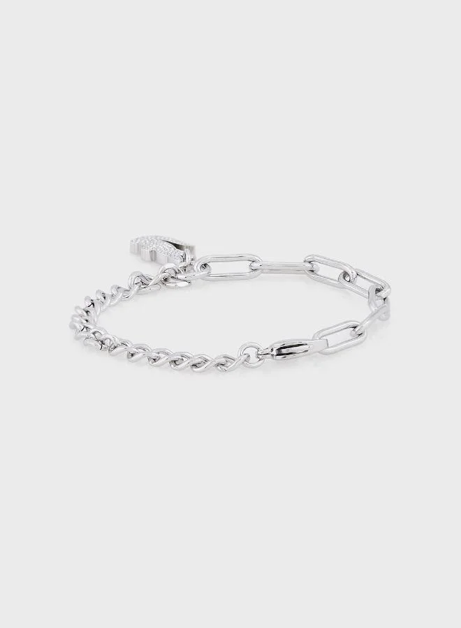 LACOSTE Crocodile Bracelet in Steel with a Crocodile-Shaped Charm - 2040146