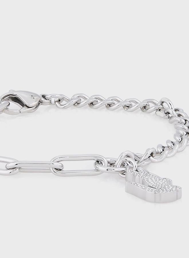 LACOSTE Crocodile Bracelet in Steel with a Crocodile-Shaped Charm - 2040146 - Image 3