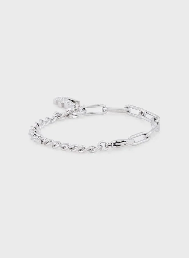 Lacoste Crocodile Bracelet in Steel with a Crocodile-Shaped Charm - 2040146