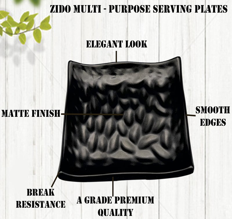 ZIDO (Pack of 4 Exclusive Classical Design Serving Platter for All Type of Snacks Like Burger, Cutlet, Pakora, Momos, French Fries and All Tandoori Items. - Image 2