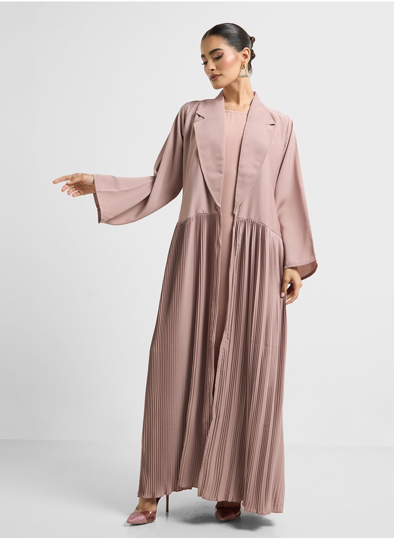 Khizana Pleated Abaya With Inner Dress & Sheila  - Image 3