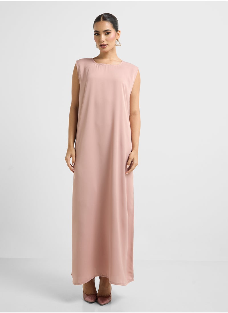 Khizana Pleated Abaya With Inner Dress & Sheila  - Image 4