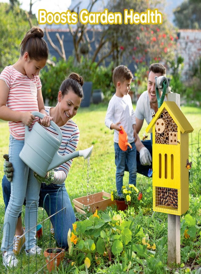 UUMENHA Bee House Bug Hotel & Butterfly House, Handcrafted Wooden Ladybug House, Natural Insect Habitat for Garden, Patio, or Yard, Durable Pine Wood, Attracts Pollinators, 10.4 x 5.5 x 3.2 Inches - Image 5