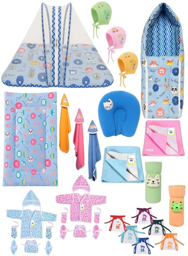 Toddylon Newborn Baby Essentials Kit Combo Set (0-6 Months) | New Born Baby Gift Set & Hospital Bag Kit | Unisex Infants Combo for Newborns Infant Boys & Girls (Blue) - Image 1