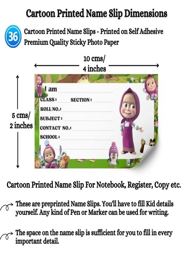 AanyaCentric 36 Pieces Kids Name Sticker | 4 x 2 inch | Self Fill in Sticky Labels for Book Register Copy - Image 3