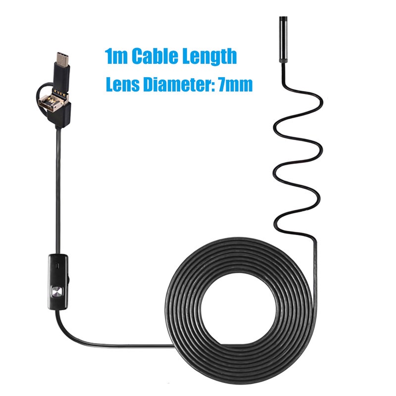 3-in-1 Industrial Endoscope Borescope Inspection Camera Built-in 6 LEDs IP67 Waterproof USB Type-C Endoscope for Android Smartphones/PC - Image 2