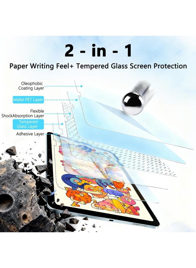 Halloive 2 Pack Paper Glass Screen Protectors for iPad A16 11th/10th Generation (11 Inch/10.9, 2025/2022), 9H Tempered Glass, Matte Writing Film, Writing Like on Paper, Auto Alignment Kit, Anti-Glare - Image 4