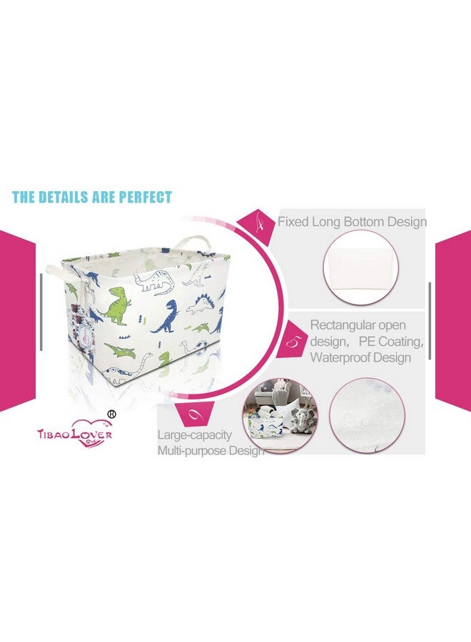 TIBAOLOVER Rectangular Kids Storage Basket Gift Basket Baby Storage Basket Cute Kids Toy Storage Bin Organizer Shelf Book Basket Room Decor(Polychrome Dinosaurs) - Image 4