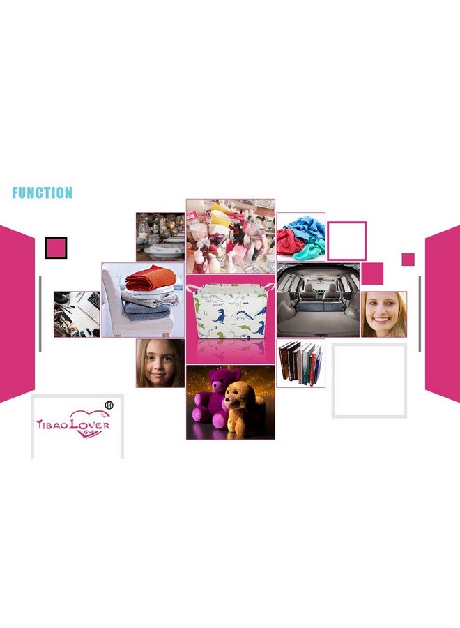 TIBAOLOVER Rectangular Kids Storage Basket Gift Basket Baby Storage Basket Cute Kids Toy Storage Bin Organizer Shelf Book Basket Room Decor(Polychrome Dinosaurs) - Image 5