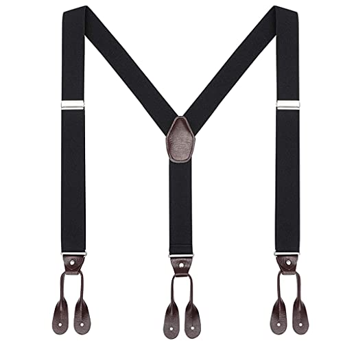 HEAVY DRIVER® Men's Adjustable Y-Back Elastic Suspenders Braces Work Button End Suspender - Image 1