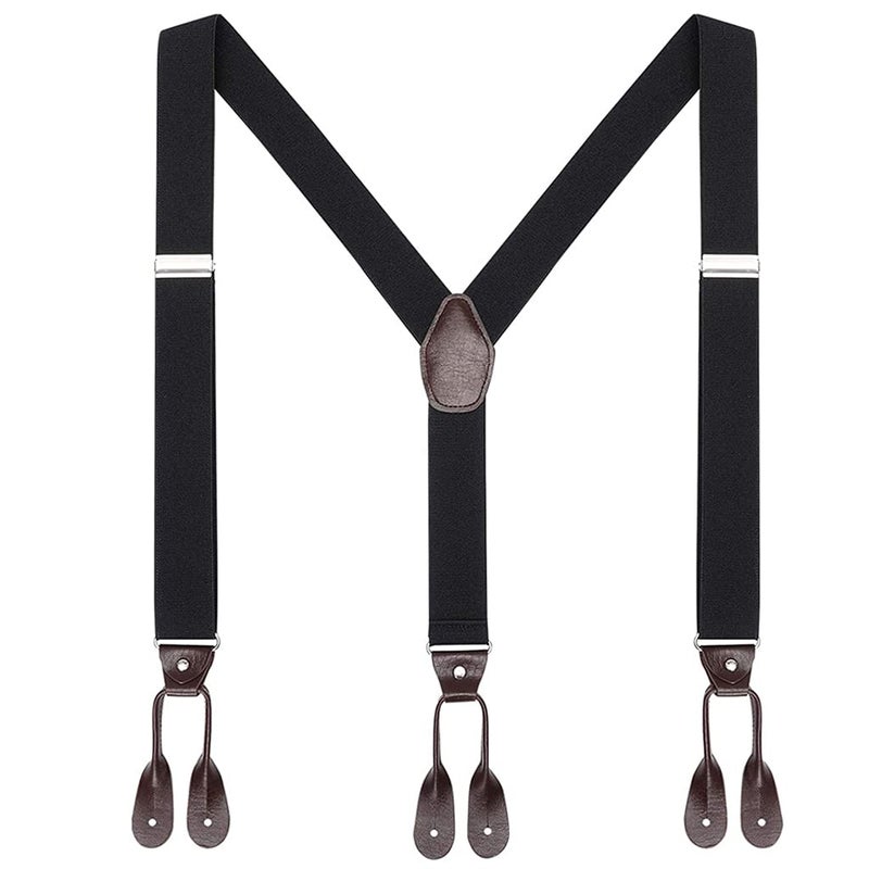 HEAVY DRIVER® Men's Adjustable Y-Back Elastic Suspenders Braces Work Button End Suspender - Image 3
