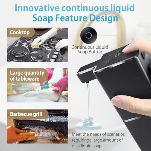 JEMISUN Automatic Liquid Soap Dispenser Touchless Soap Dispenser 380ml/12.8oz Rechargeable, Wall Mounted,4 Levels Adjustable Auto Soap Pump for Bathroom Kitchen Dish Soap - Image 4
