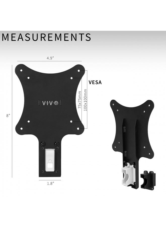 vivo - VIVO Quick Attach VESA Adapter Designed for HP M-Series Monitors, M22f, M24f, M27f, M27fd, M27fq, M27fwa, M32f, VESA 75x75mm and 100x100mm Conversion Kit, MOUNT-HP02M - Image 1