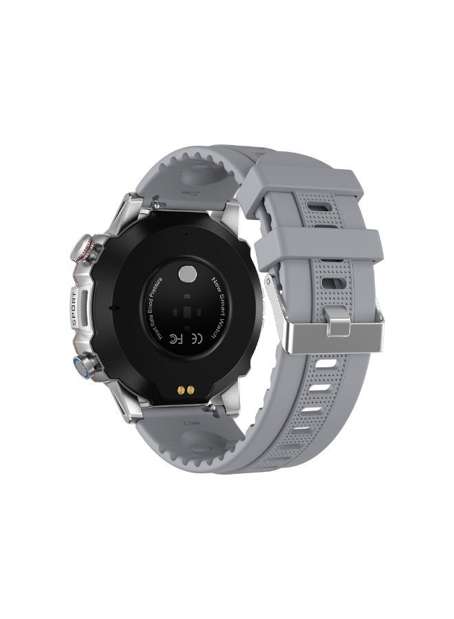 ساعة دوم الذكية للرجال، شاشة AMOLED دائمة التشغيل، مكالمات بلوتوث، مقاومة للماء، ساعة لياقة بدنية، متوافقة مع أنظمة أندرويد وiOS، فضي - Image 4