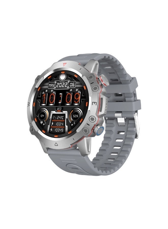 ساعة دوم الذكية للرجال، شاشة AMOLED دائمة التشغيل، مكالمات بلوتوث، مقاومة للماء، ساعة لياقة بدنية، متوافقة مع أنظمة أندرويد وiOS، فضي - Image 3