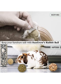 SunGrow 3 Pack Assorted Rabbit & Cat Chew Balls, Made From Seagrass, Chewable Teething Activity Toy For Pocket Pets, Healthy For Your Pet’S Gums & Teeth  - Image 4