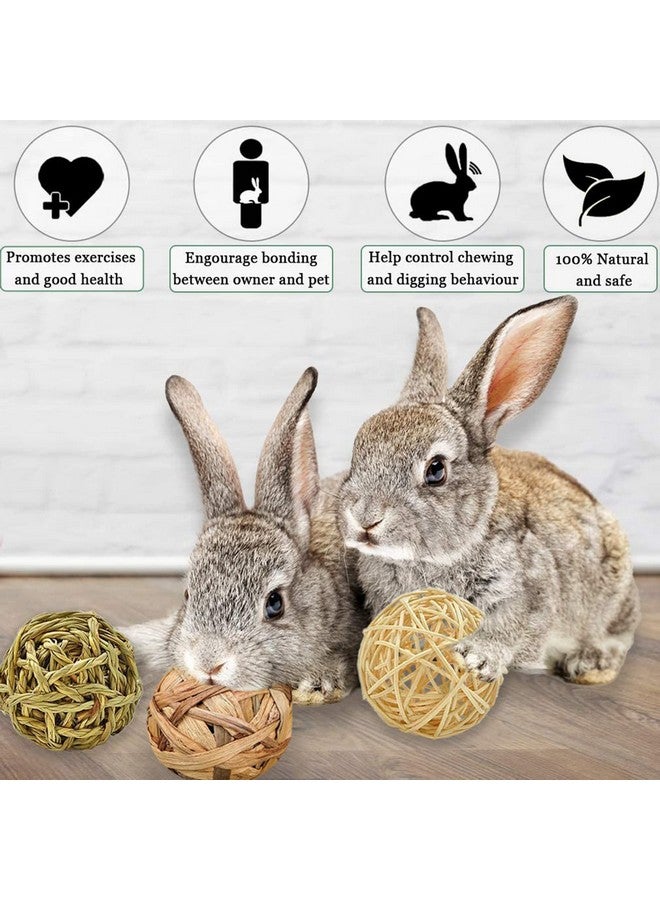 SunGrow 3 Pack Assorted Rabbit & Cat Chew Balls, Made From Seagrass, Chewable Teething Activity Toy For Pocket Pets, Healthy For Your Pet’S Gums & Teeth - Image 3
