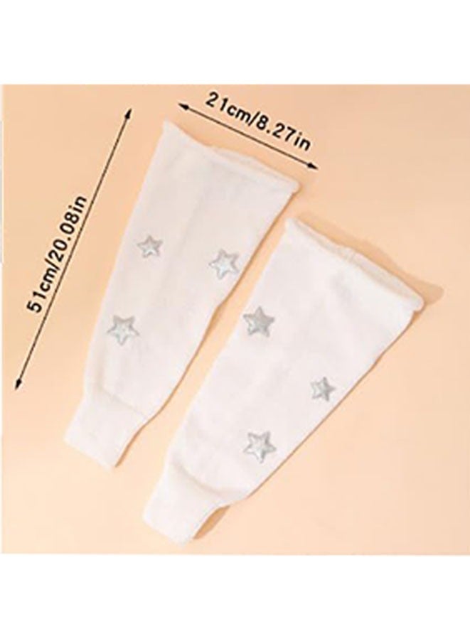 Muyixin تدفئة الساق للنساء الفتيات العصرية كومة الجوارب ستار نمط محبوك تدفئة الساق Y2k الجوارب Kawaii 80s اكسسوارات الحفلات الملابس - Image 5