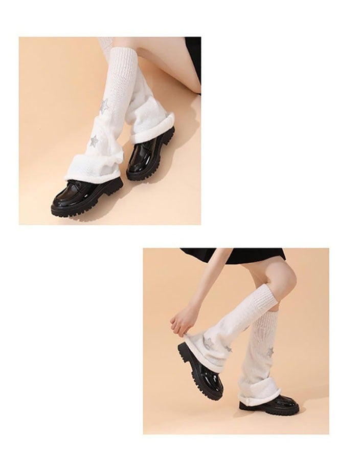 Muyixin تدفئة الساق للنساء الفتيات العصرية كومة الجوارب ستار نمط محبوك تدفئة الساق Y2k الجوارب Kawaii 80s اكسسوارات الحفلات الملابس - Image 4