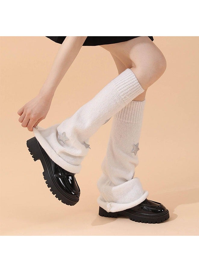 Muyixin تدفئة الساق للنساء الفتيات العصرية كومة الجوارب ستار نمط محبوك تدفئة الساق Y2k الجوارب Kawaii 80s اكسسوارات الحفلات الملابس - Image 2