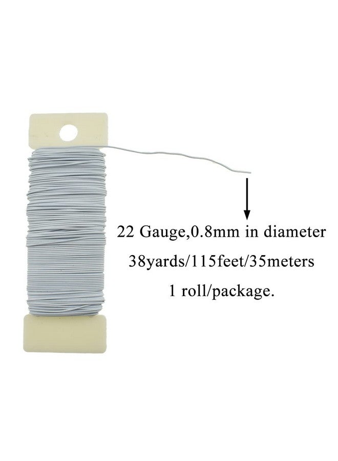 HAHIYO HAHIYO 22Gauge White Metal Florist Wire, 38Yards/115Feet, for Crafts, Gardening, Christmas Wreaths, Tree Decoration, Flower Arrangement, Wedding DIY - Image 2