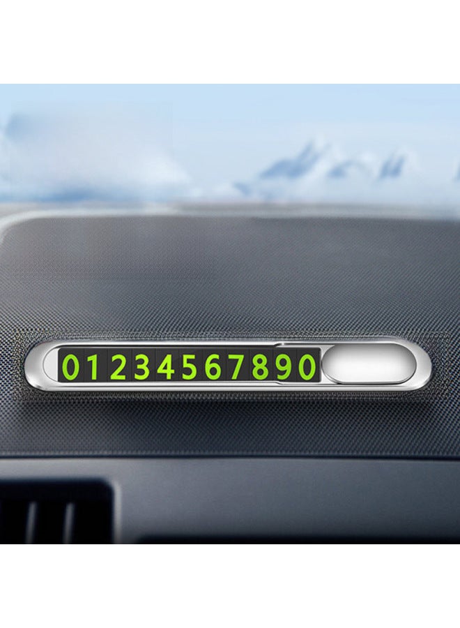 Temporary Car Parking Plate Car Metal Mobile Phone Number Plate Creative Hidden Luminous Digital License Plate-Specifications Support Image Upload:T6 Without Pattern White - Image 4