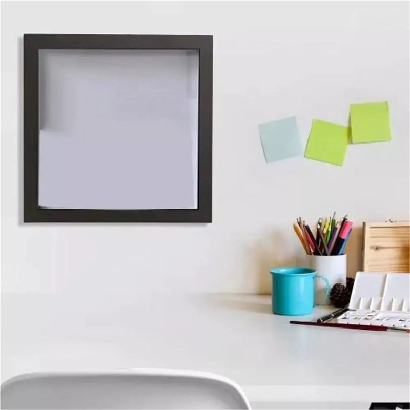 Shadow Box Frames 2 Pcs Wall Mounted Travel Shadow Box Top Loading Transparent Memory Frame Square Simple Ticket Stub Home Decor Black 29x29cm - Image 4