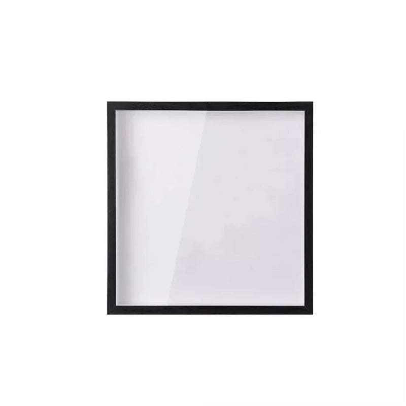 Shadow Box Frames 2 Pcs Wall Mounted Travel Shadow Box Top Loading Transparent Memory Frame Square Simple Ticket Stub Home Decor Black 29x29cm - Image 2