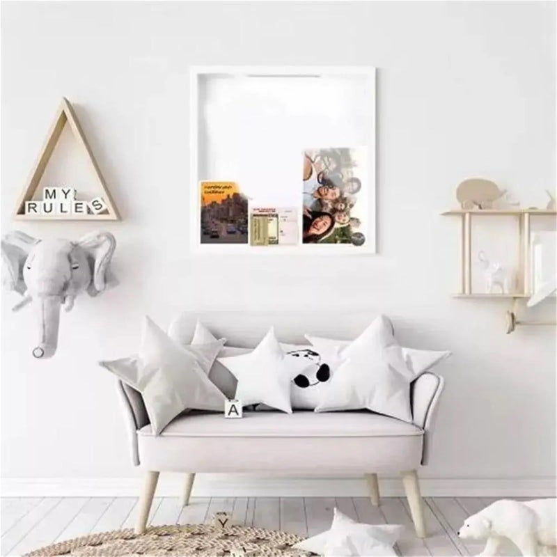 Shadow Box Frames 2 Pcs Wall Mounted Travel Shadow Box Top Loading Transparent Memory Frame Square Simple Ticket Stub Home Decor Black 29x29cm - Image 5