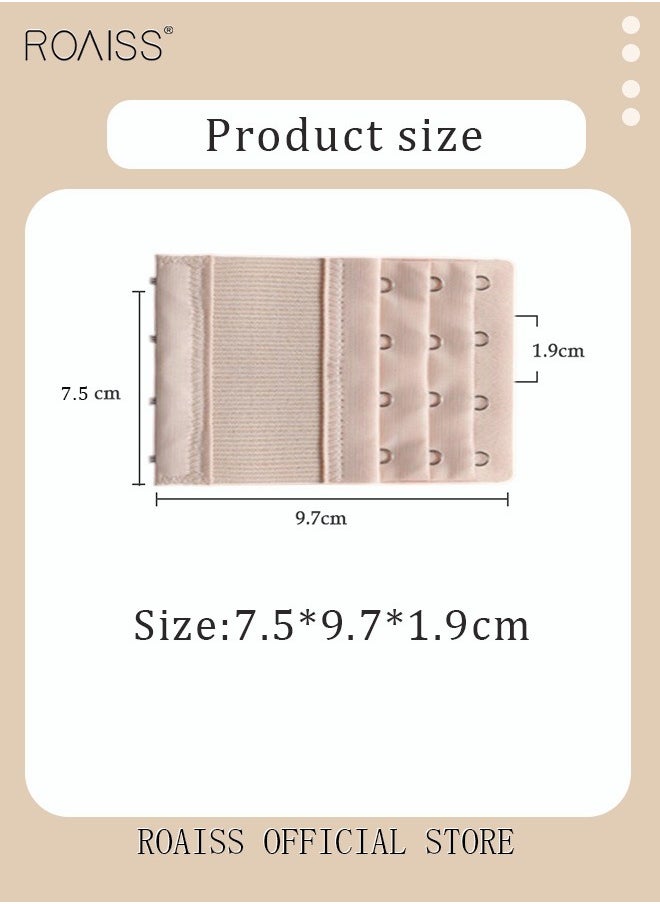 roaiss - 6 Pack High Elastic Bra Extension Buckle Set for Women Bralette Length Adjustment Bra Back Universal Three Rows Skin-friendly Fabric - Image 1