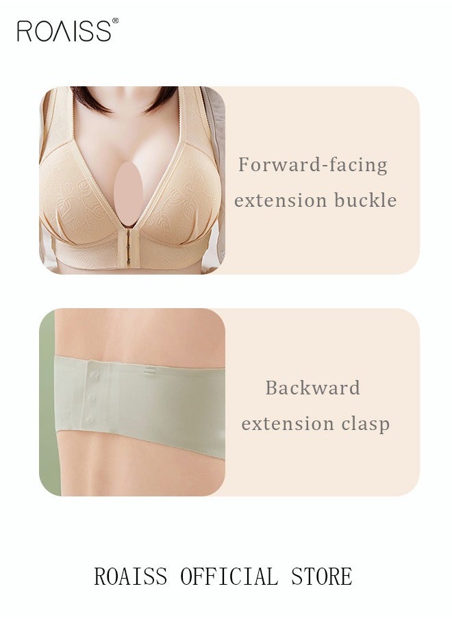 roaiss - 6 Pack High Elastic Bra Extension Buckle Set for Women Bralette Length Adjustment Bra Back Universal Three Rows Skin-friendly Fabric - Image 1