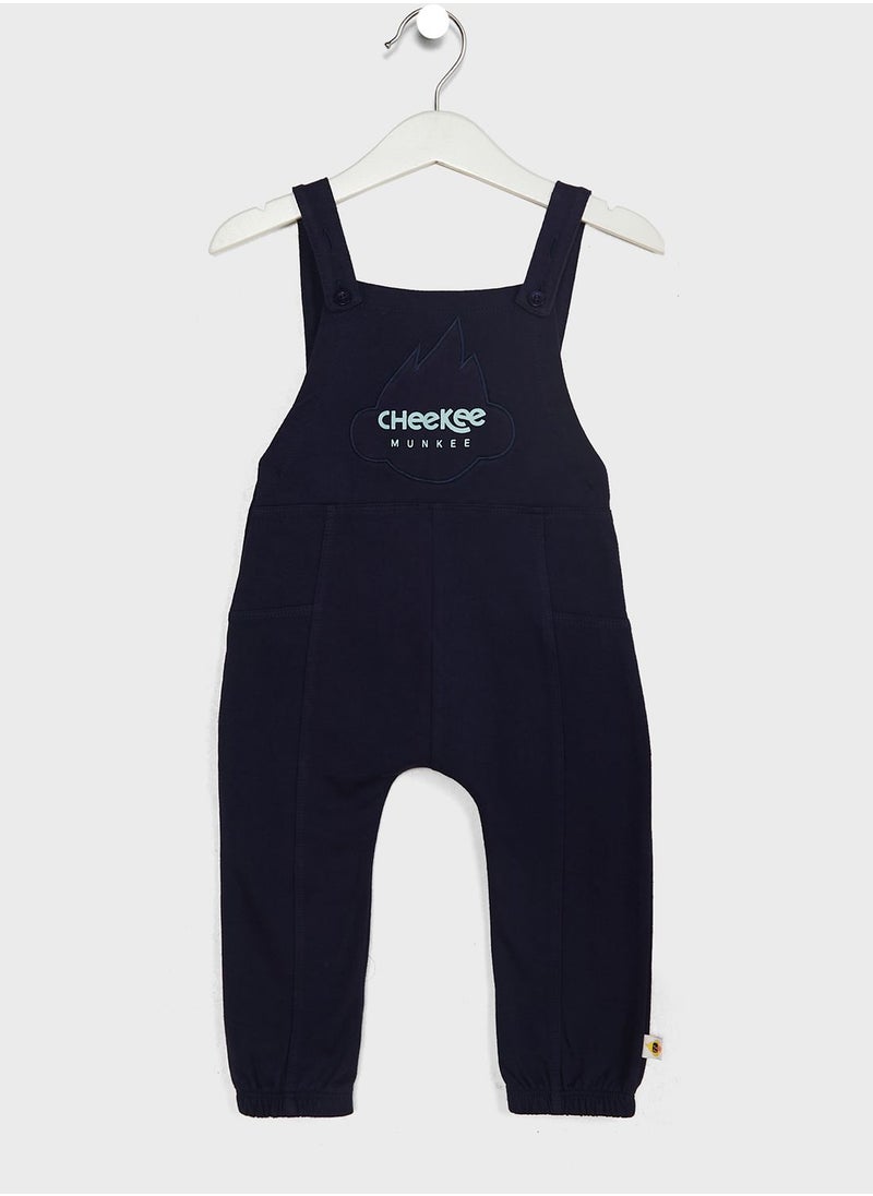 Cheekee Munkee - Kids Tie Dye T-Shirt & Logo Dungaree Set - Image 1