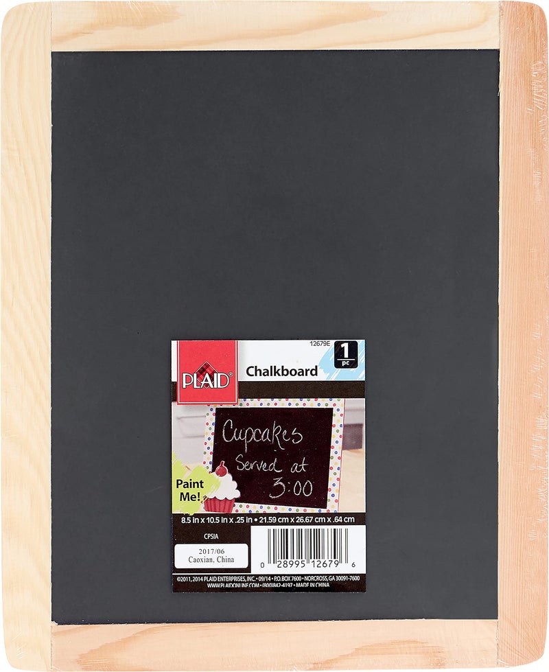 Plaid Double Sided Framed Chalkboard, 8.5"X10.5", 1 Pack - Image 1