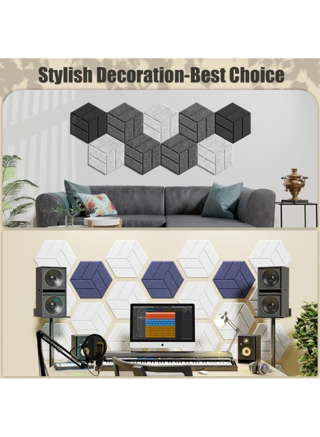 XiuWoo 12 Pack Sound Proof Foam Panels,12X10X0.4 inch/30X26X1cm,Acoustic Panels Self-Adhesive, Soundproof Wall Panels High Density, Acoustic Panels Sound Absorbing for for Home Studio Office Wall Decoration and Acoustic Treatment Black - Image 5