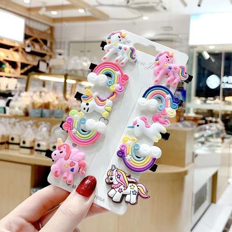 Samyak Combo Of 12 Pack Kids Girls Hair Clips Pins Kanjak Gifts Navratri Combos/Birthday Return Favour Hair Accessories (12),Multi - Image 5