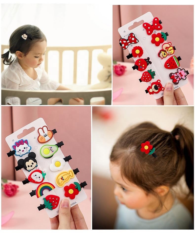 Samyak Combo Of 12 Pack Kids Girls Hair Clips Pins Kanjak Gifts Navratri Combos/Birthday Return Favour Hair Accessories (12),Multi - Image 4