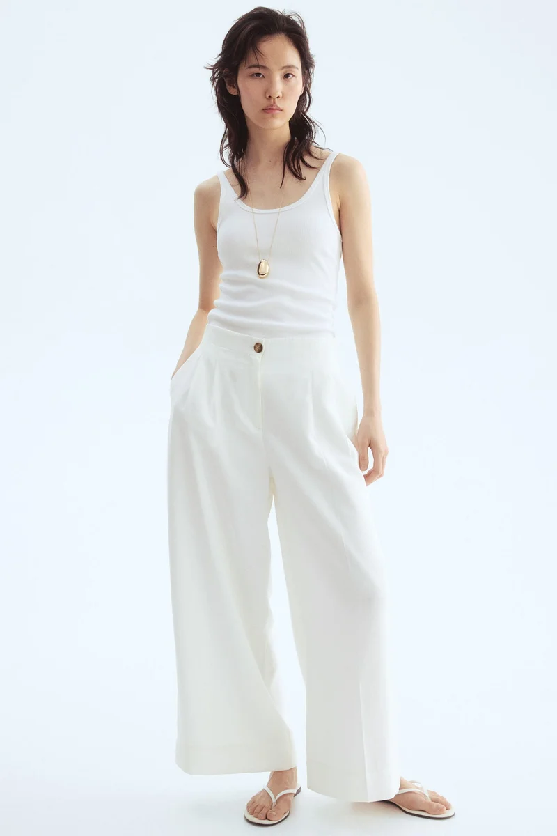 H&M Wide ankle-length trousers