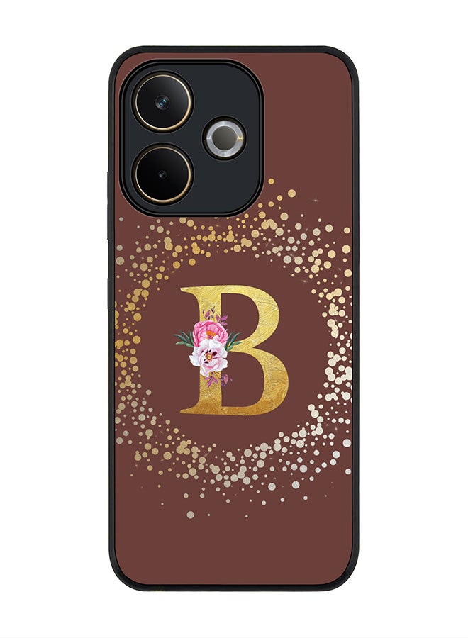 Stylizedd For Oppo A5 Pro 5G / A5 Pro 4G / 5G Case,Slim fit Camera Protection, Shockproof Thin Phone cover  - Custom Monogram Floral - B  (Brown ) - Image 1