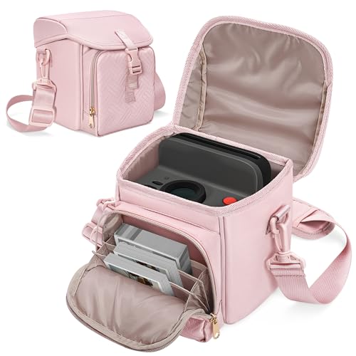Prokva Camera Sling Bag Compatible with Polaroid Now 2nd/3rd Instant Camera, Crossbody Bag with Adjustable Strap, Pink - Image 1