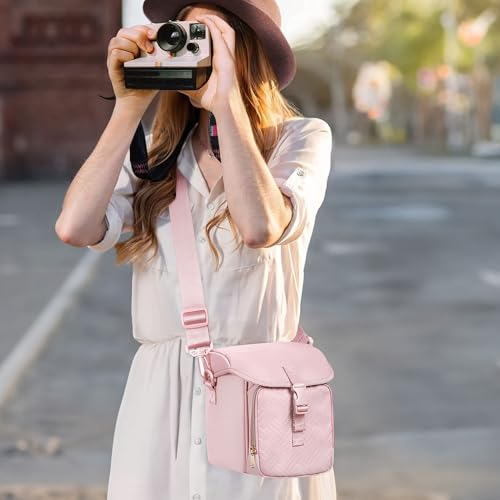Prokva Camera Sling Bag Compatible with Polaroid Now 2nd/3rd Instant Camera, Crossbody Bag with Adjustable Strap, Pink - Image 5