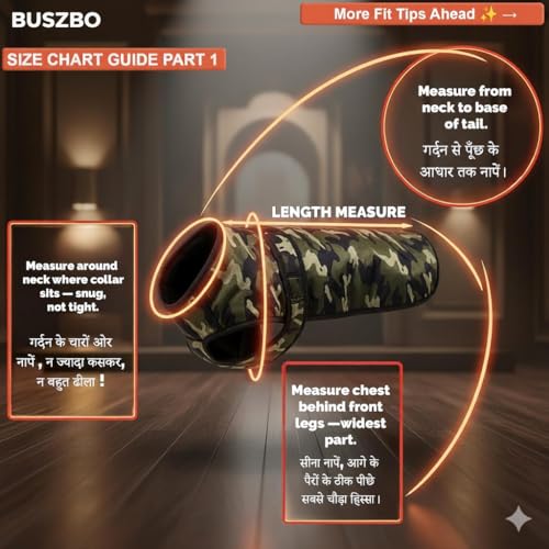 BUSZBO Dog Winter Jacket for Large Size Dogs | Camouflage Design, Waterproof & Windproof Polyester Coat with Fleece, Adjustable Velcro Closure, Warm Vest for Cold Weather (22 Inch) - Image 3