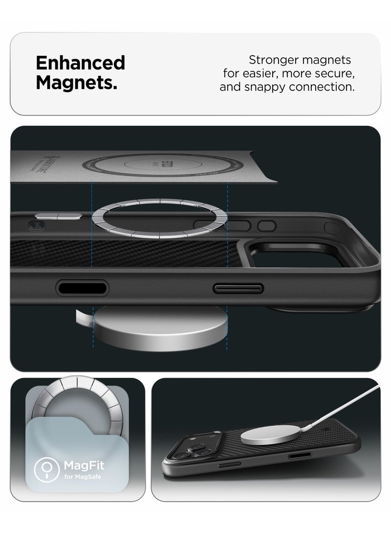 Spigen Enzo Aramid T MagFit iPhone 17 PRO Case with [Camera Control Button Cover] Aramid Fiber [MagSafe] - Black | Black - Image 4
