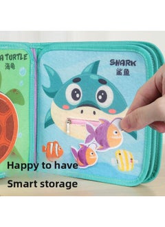 Generic Baby's Hand Tearing Early Education Three-dimensional Cloth Book Tear-proof Animal Cognition 0-1 Years Old Baby Educational Enlightenment Toys Wholesale-Color:Cloth Book Two-piece Set [animal Cognition + Ocean World]]  - Image 5