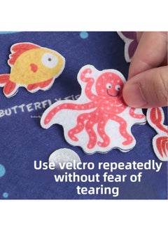 Generic Baby's Hand Tearing Early Education Three-dimensional Cloth Book Tear-proof Animal Cognition 0-1 Years Old Baby Educational Enlightenment Toys Wholesale-Color:Cloth Book Two-piece Set [animal Cognition + Ocean World]]  - Image 3